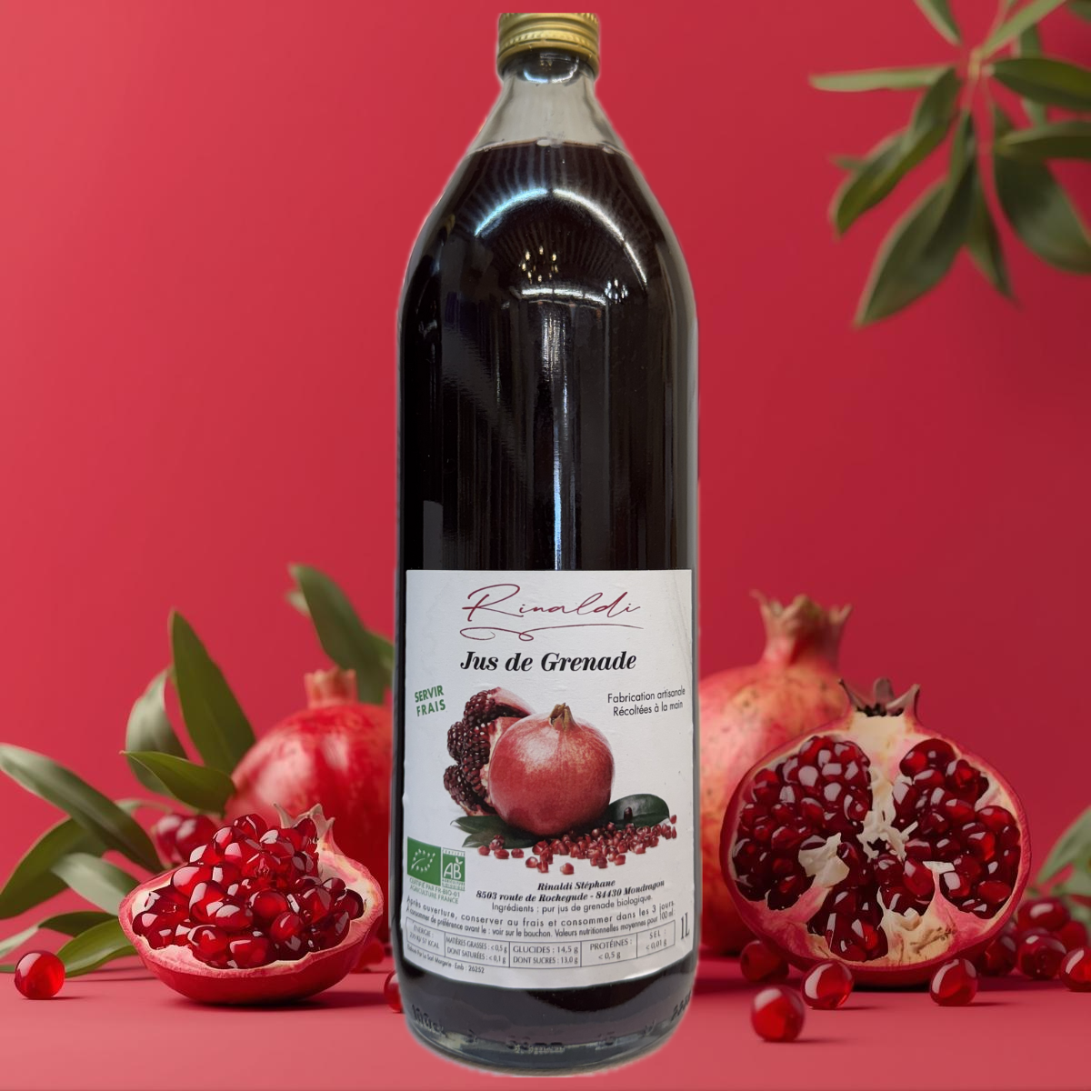 Jus de Grenade Biologique – RINALDI (100 % pur fruit, 1 L)